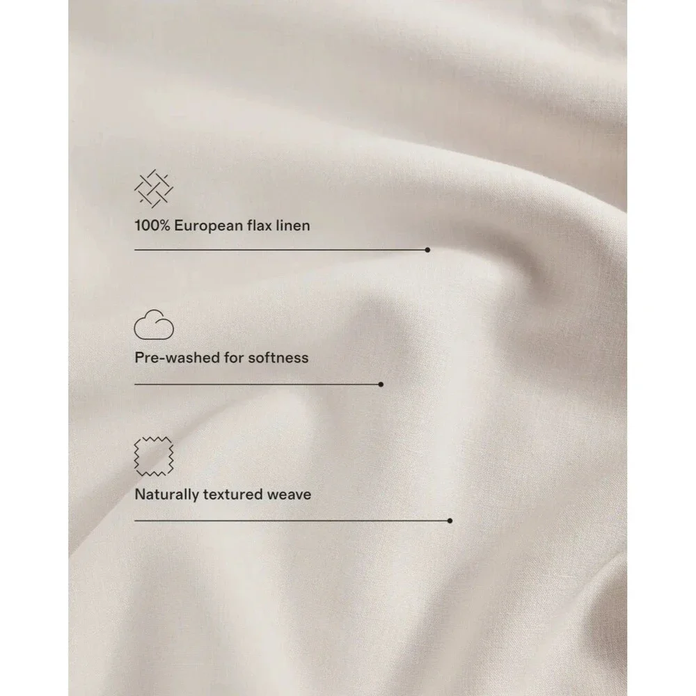 Quince European Linen Sheet Set ESPRESSO Full Size 4 Piece NEW $174 Retail